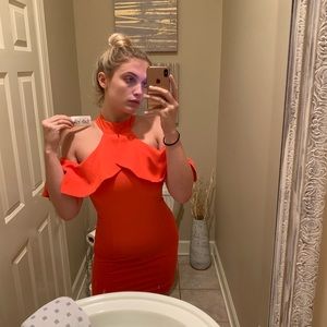 Orange ruffle dress